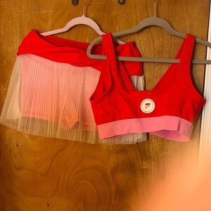 Fila Red Sports Bralette with Pink Band